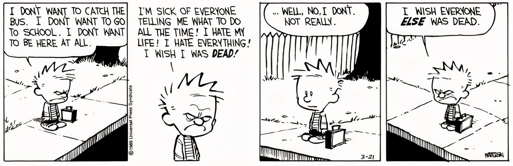 10 Darkest Calvin and Hobbes Comic Strips, Ranked