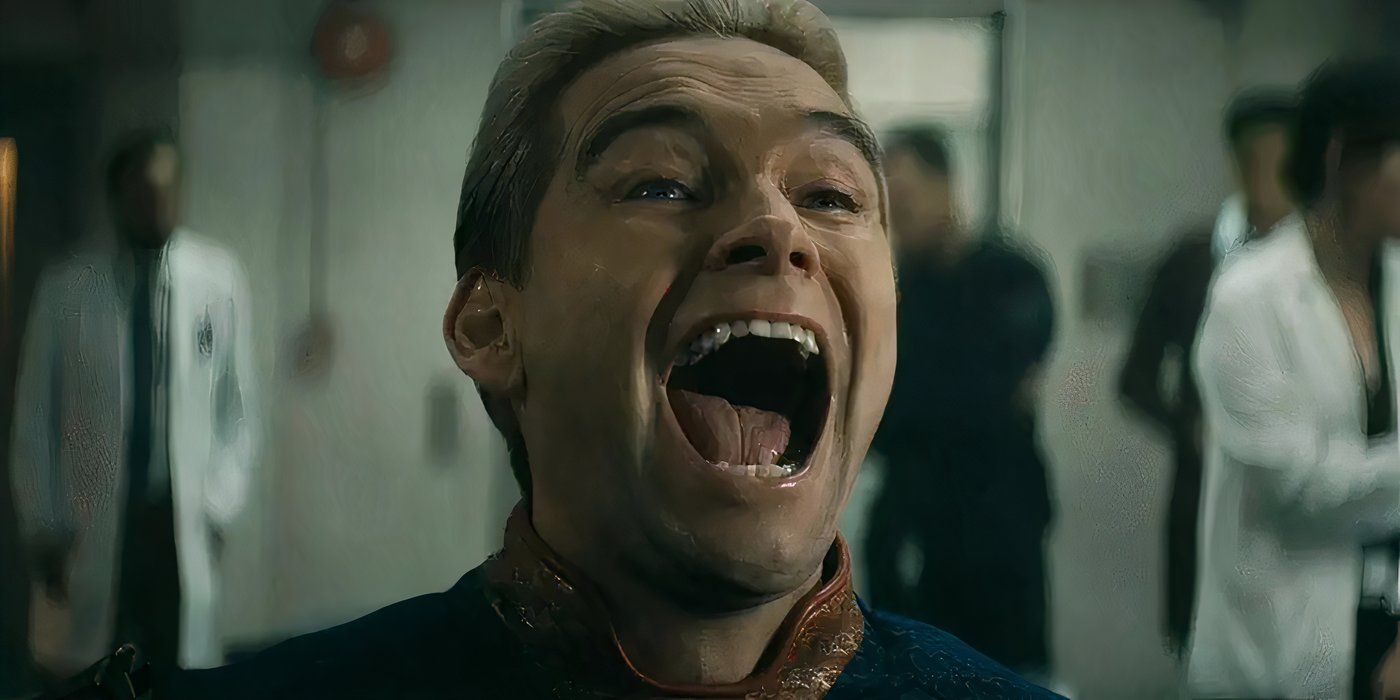 Homelander (Antony Starr) laughing maniacally on The Boys