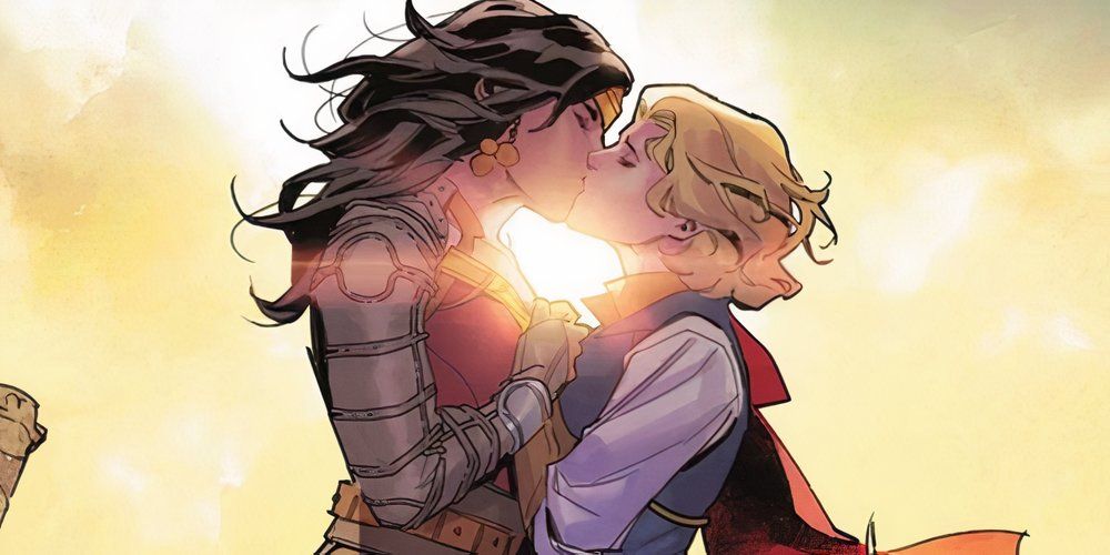 Mulher Maravilha e Zala Jor-El se beijam na DC Comics.