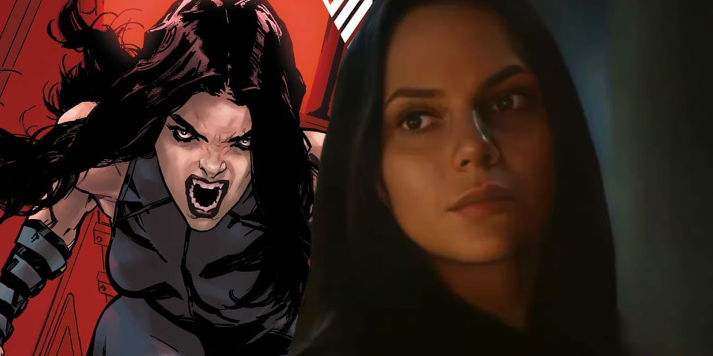 X-23 screaming in Marvel Comics; Dafne Keen as X-23 in Deadpool & Wolverine