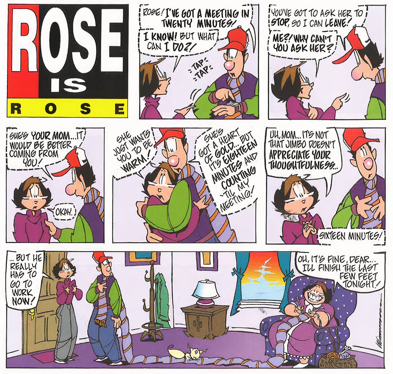 A Rose is Rose comic with Jimbo and Rose's mother