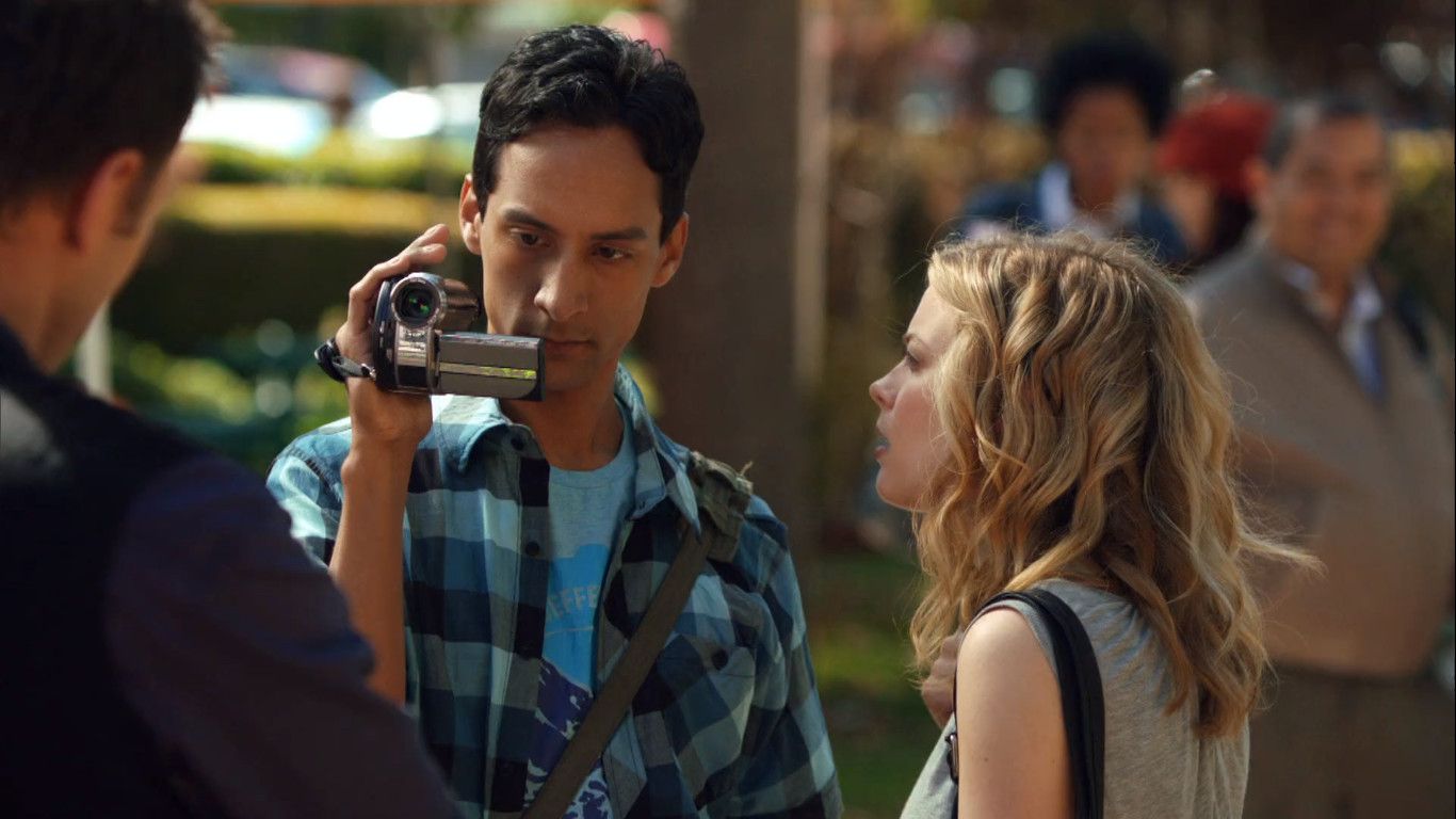 Abed Nadir films Jeff Winger and Britta Perry in “Community's Introduction to Film.”