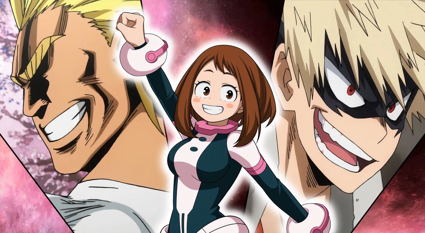 All Might, Bakugo, and Ochaco from My Hero Academia