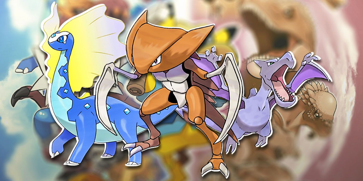 Aurorus, Kabutops, and Aerodactyl