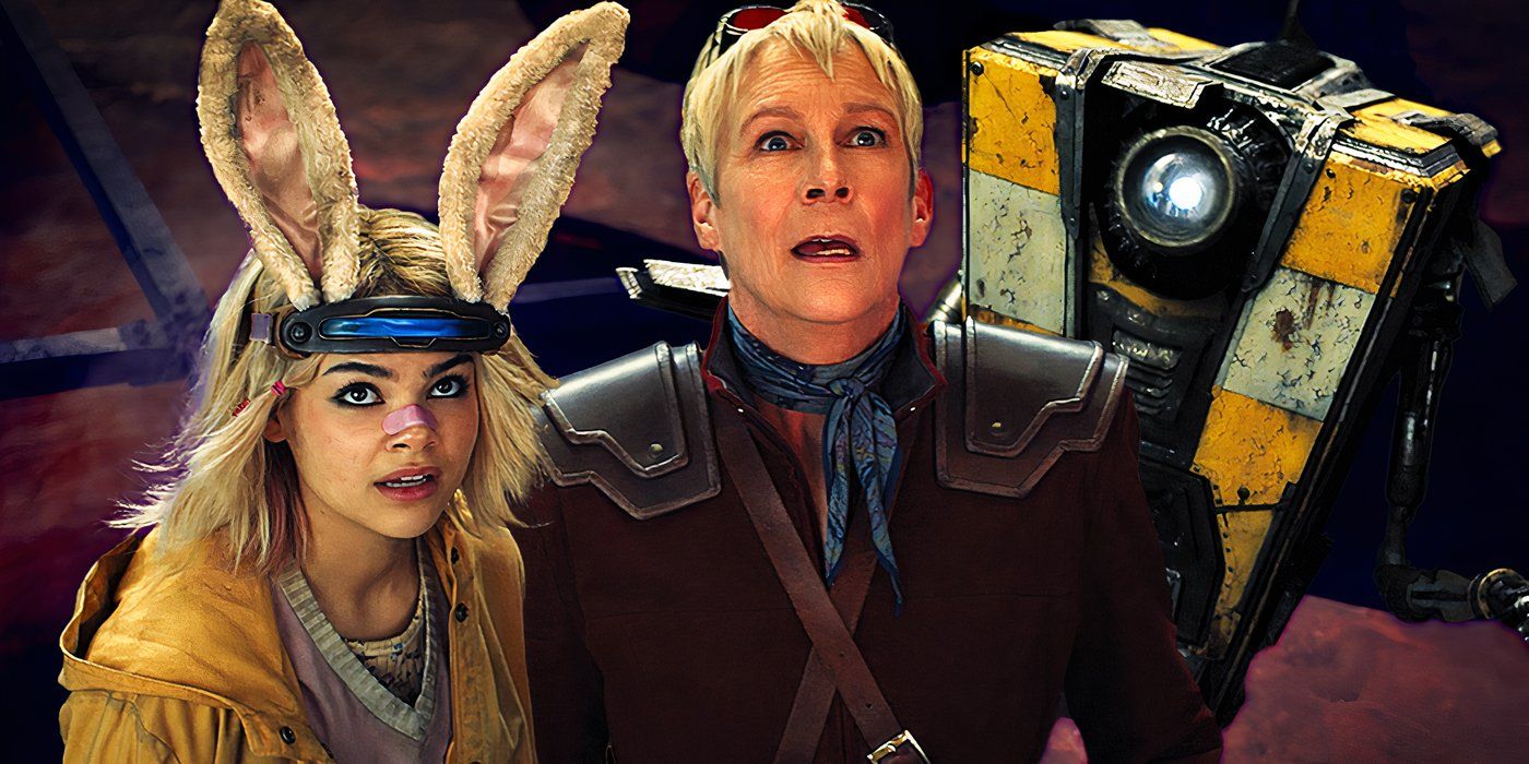 Tina, Tannis and Claptrap from Borderlands fight robbers