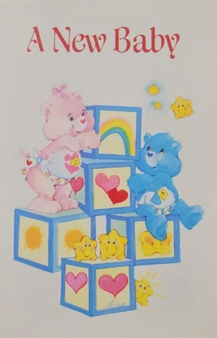 A vintage Care Bears greeting card