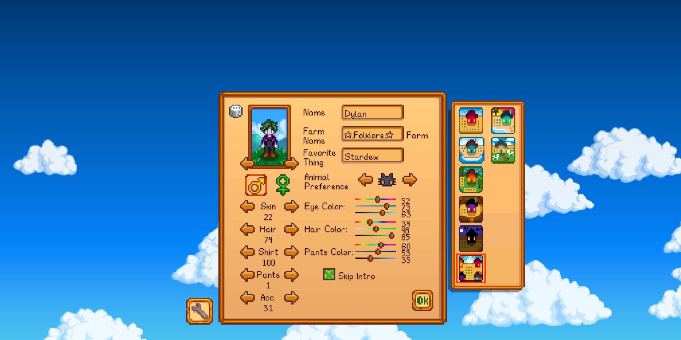 Stardew Valley Character Creation Guide