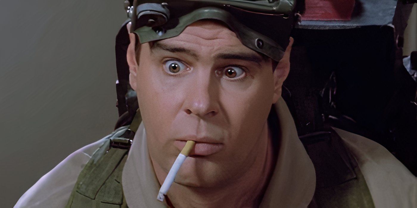 Dan Ayrkoyd as Ray smoking a cigarette in Ghostbusters
