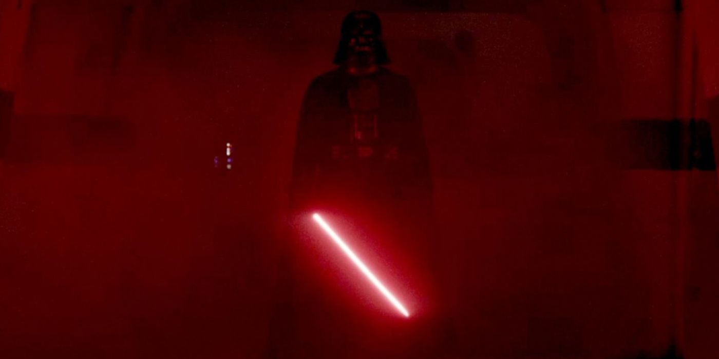 Darth Vader activates his lightsaber in Rogue One A Star Wars Story