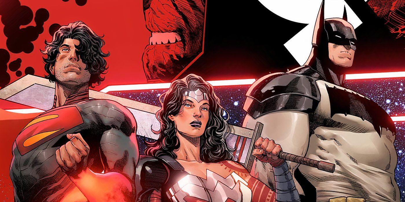 Superman, Wonder Woman and Batman from DC's Absolute Comics line.