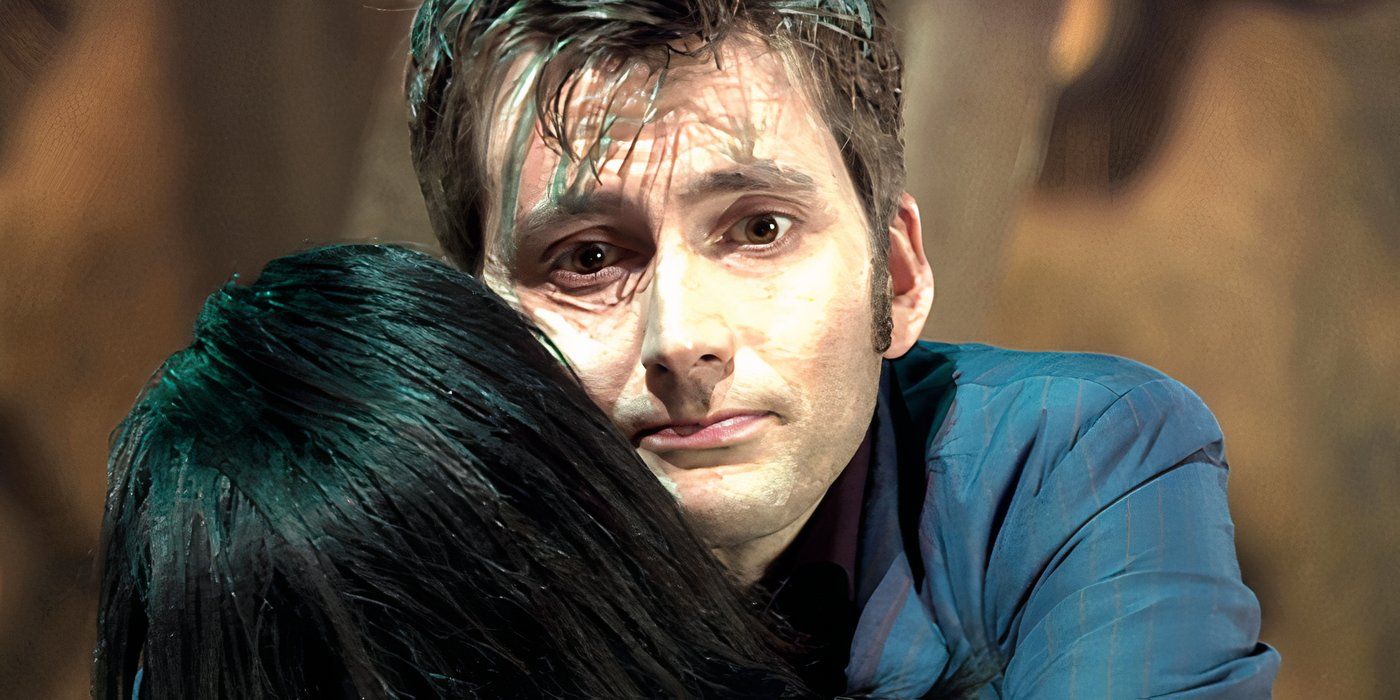 The Doctor sadly hugging Martha