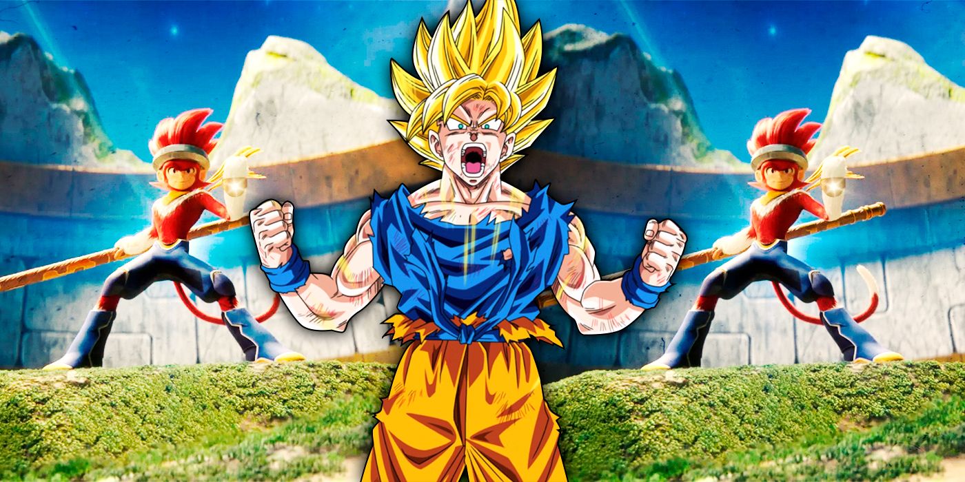 Goku as Super Saiyan from the anime series Dragon Ball Z, combined with the animated film Hypergalactic