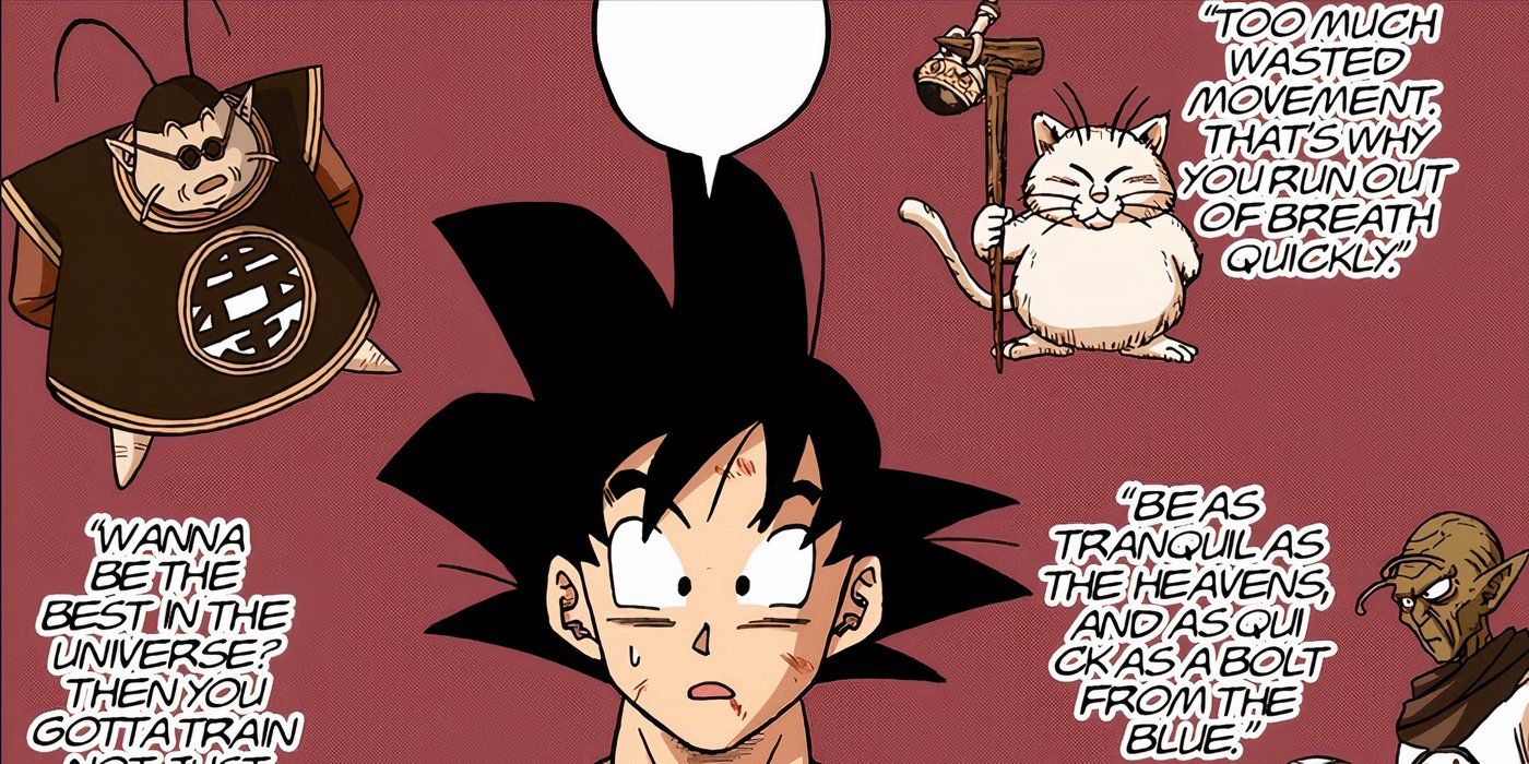 Goku considers his past martial arts mentors who have led him to Ultra Instinct in Dragon Ball Super manga.