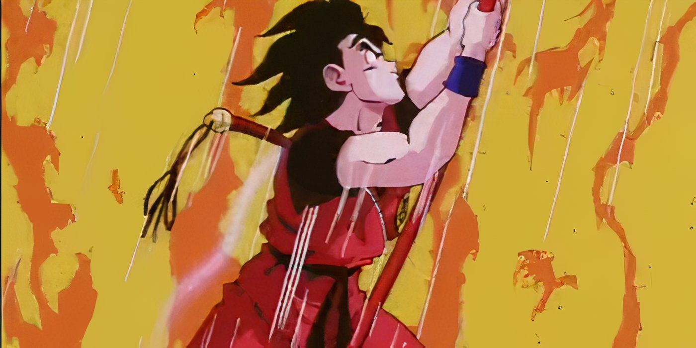 Goku usa su Power Pole para navegar a través de las cuatro de las ocho divisiones en Dragon Ball.