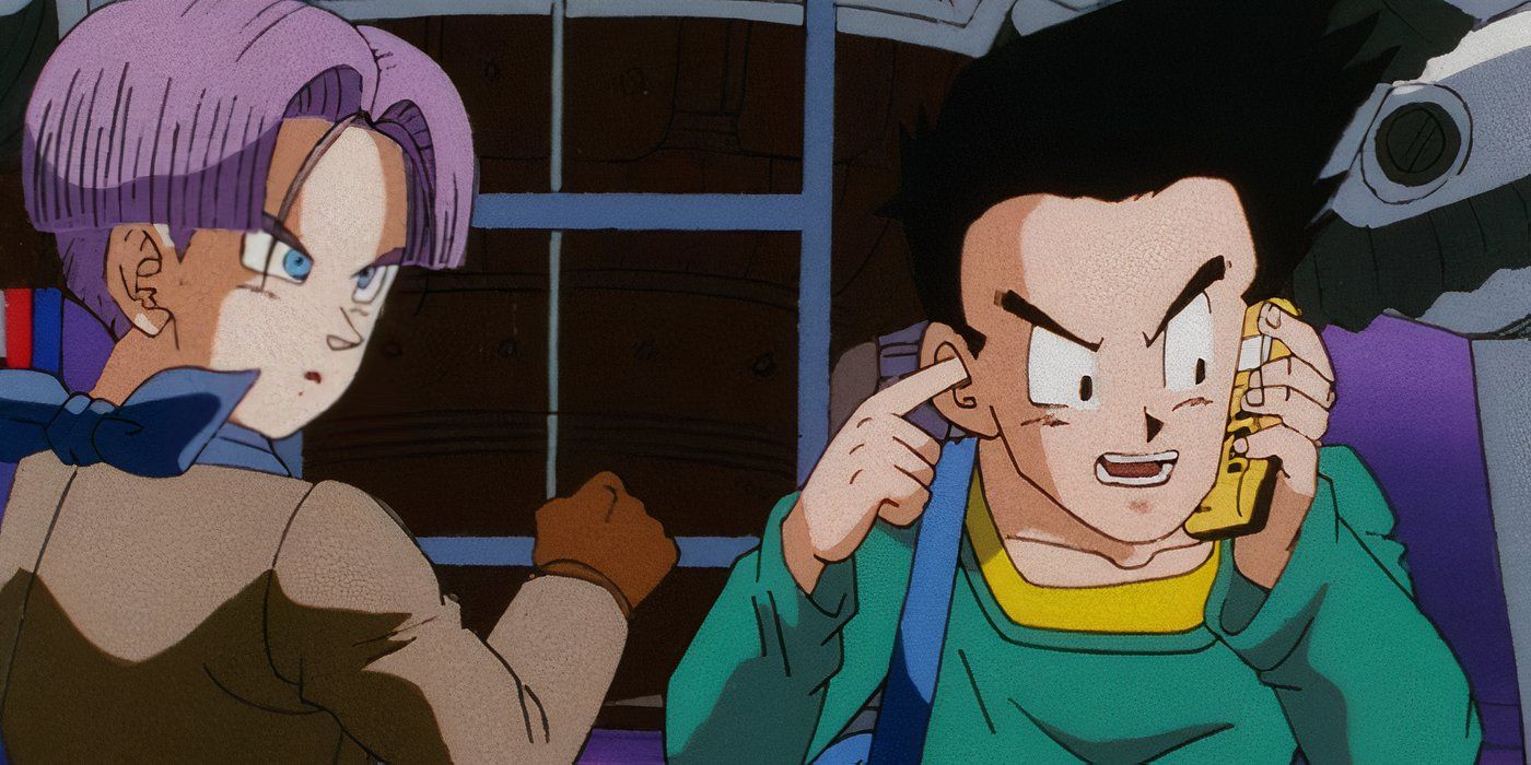 Goten and Trunks on a spaceship together before takeoff in Dragon Ball GT.