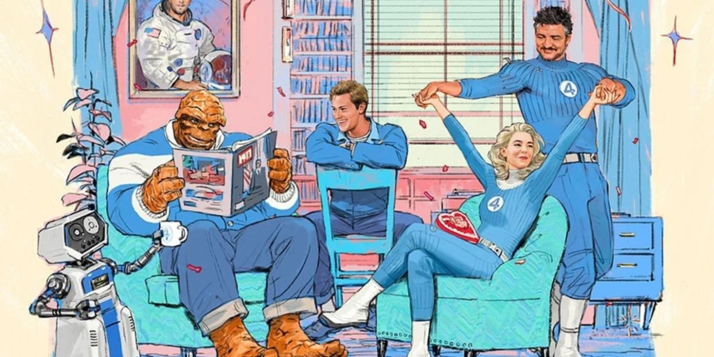 Fantastic Four: First Steps key art features the titular team together.