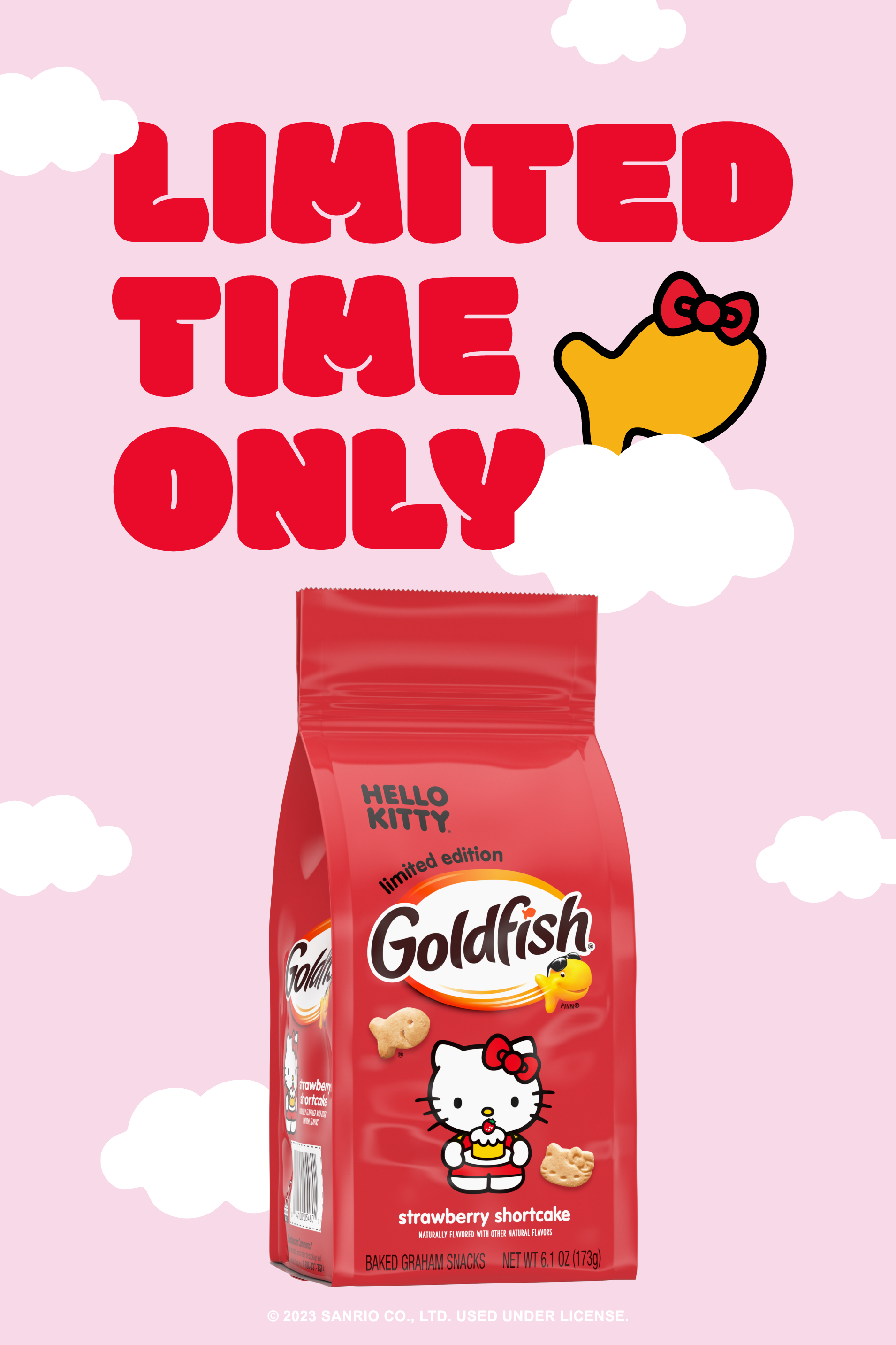 Клубничное песочное печенье Hello Kitty's Goldfish Grahams возвращается в Америку в сентябре этого года