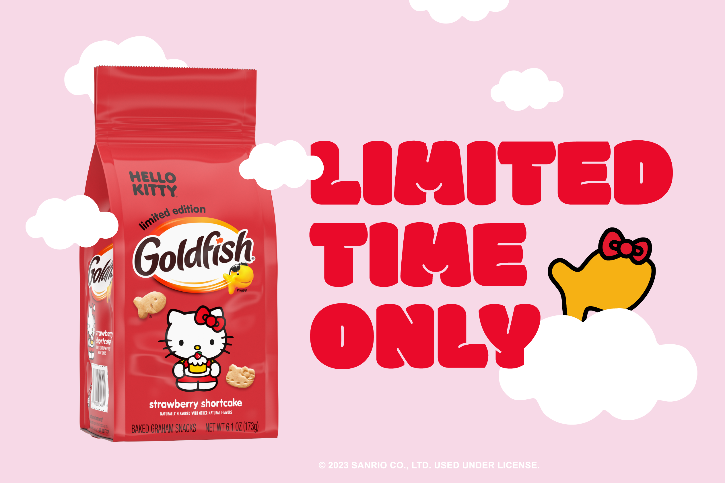 Клубничное песочное печенье Hello Kitty's Goldfish Grahams возвращается в Америку в сентябре этого года