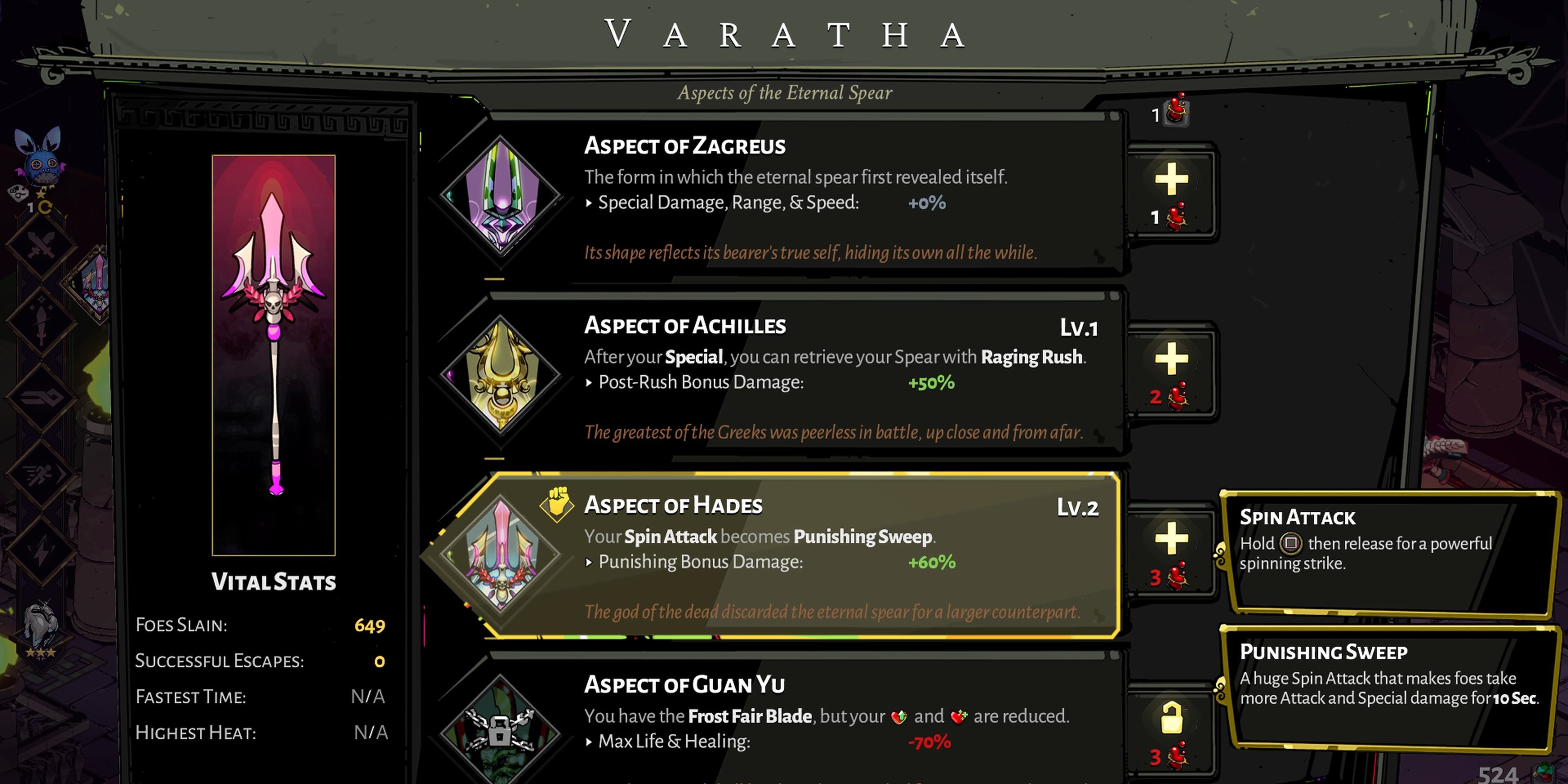 Varatha, The Eternal Spear has 4 equally enticing aspect choices.