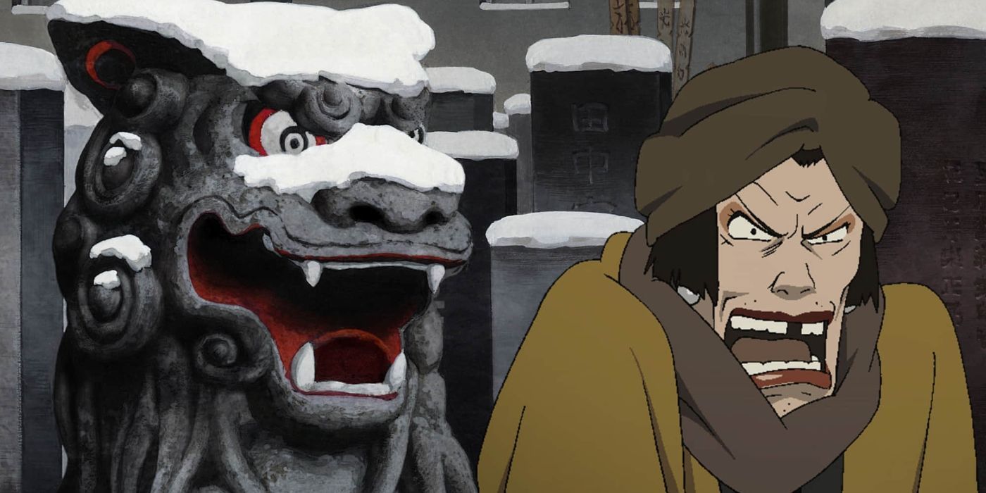 Hana grimaces in Tokyo Godfathers.