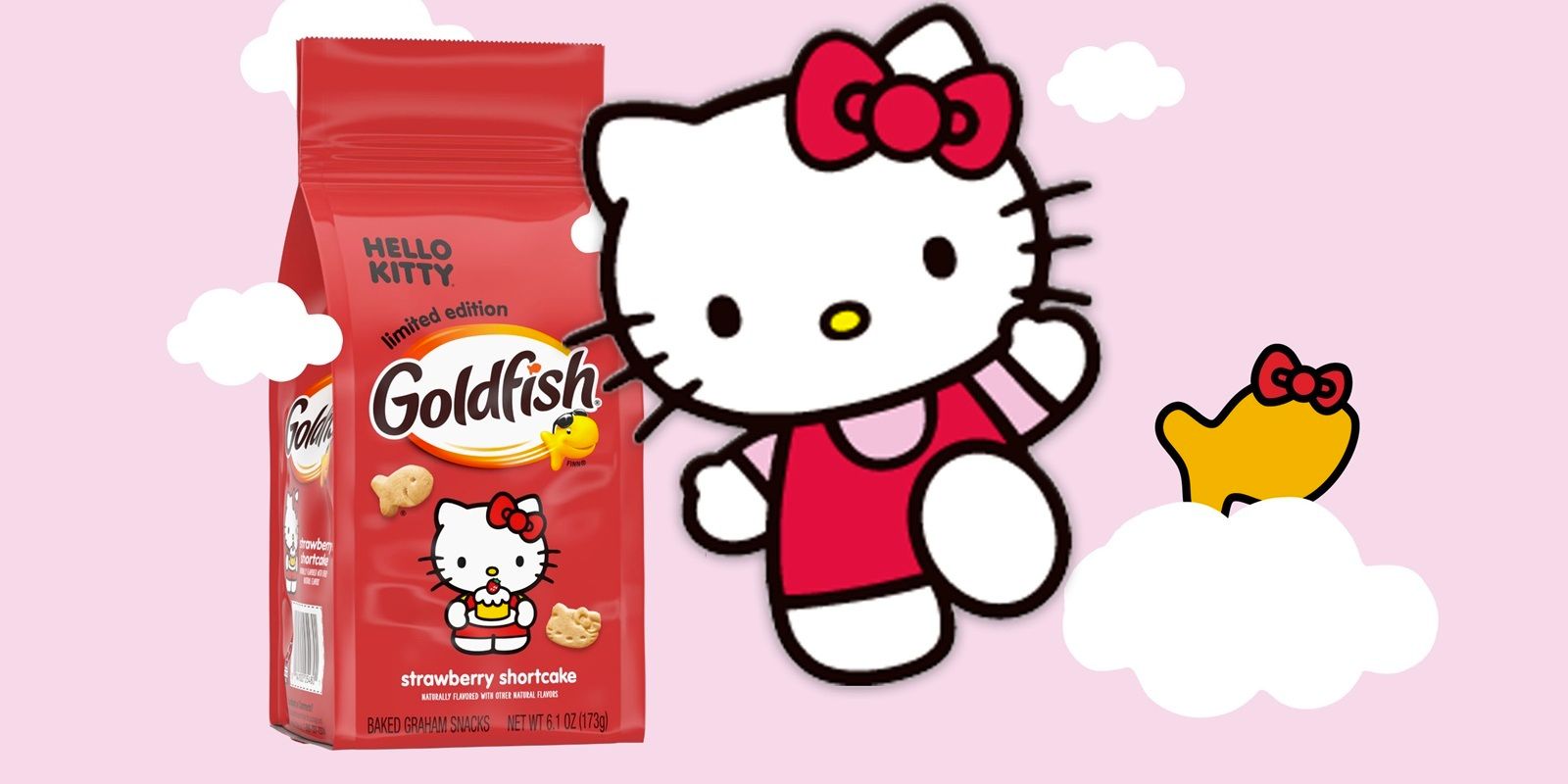 Клубничное песочное печенье Hello Kitty's Goldfish Grahams возвращается в Америку в сентябре этого года