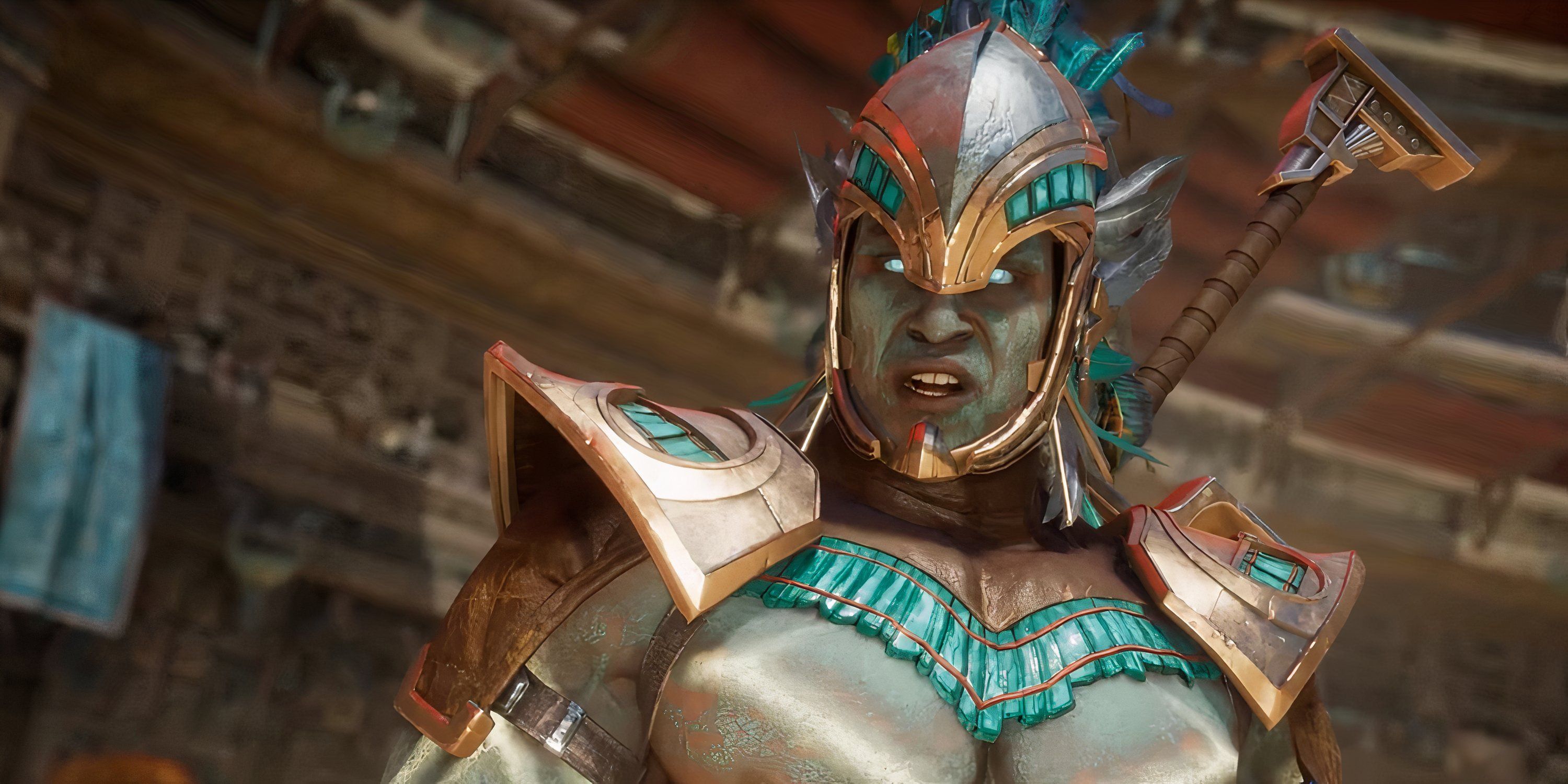 Kotal Kahn da un discurso en Mortal Kombat