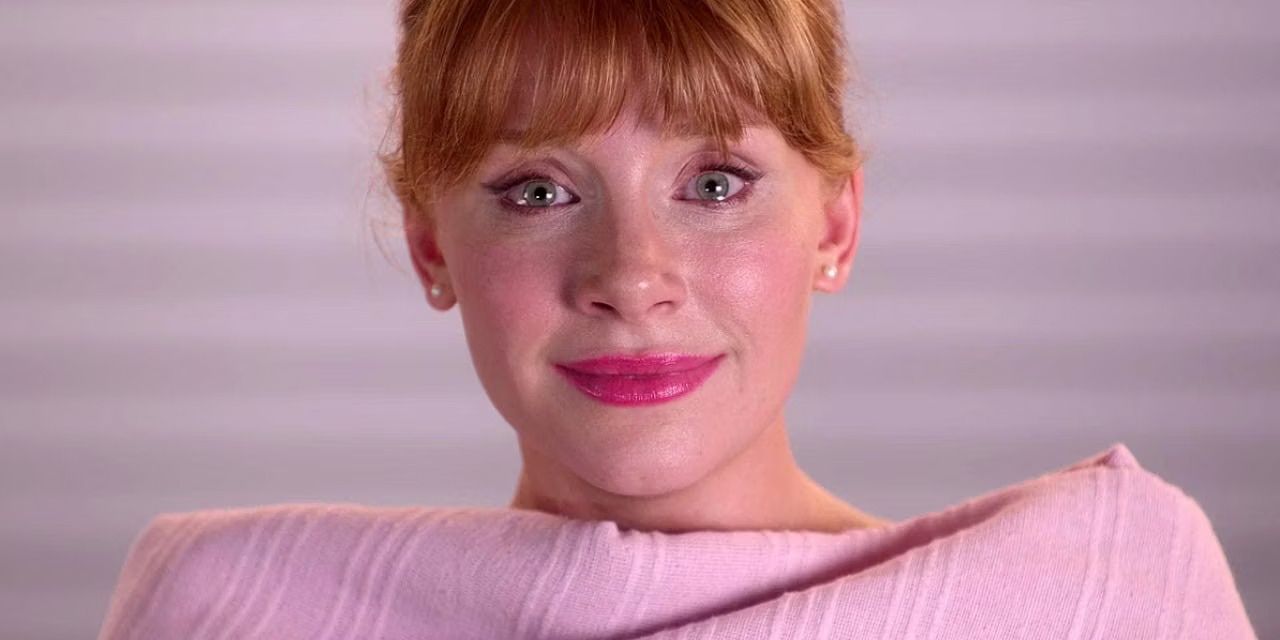 Bryce Dallas Howard's Lacie smiles with tears in her eyes in Black Mirror's "Nose dive."