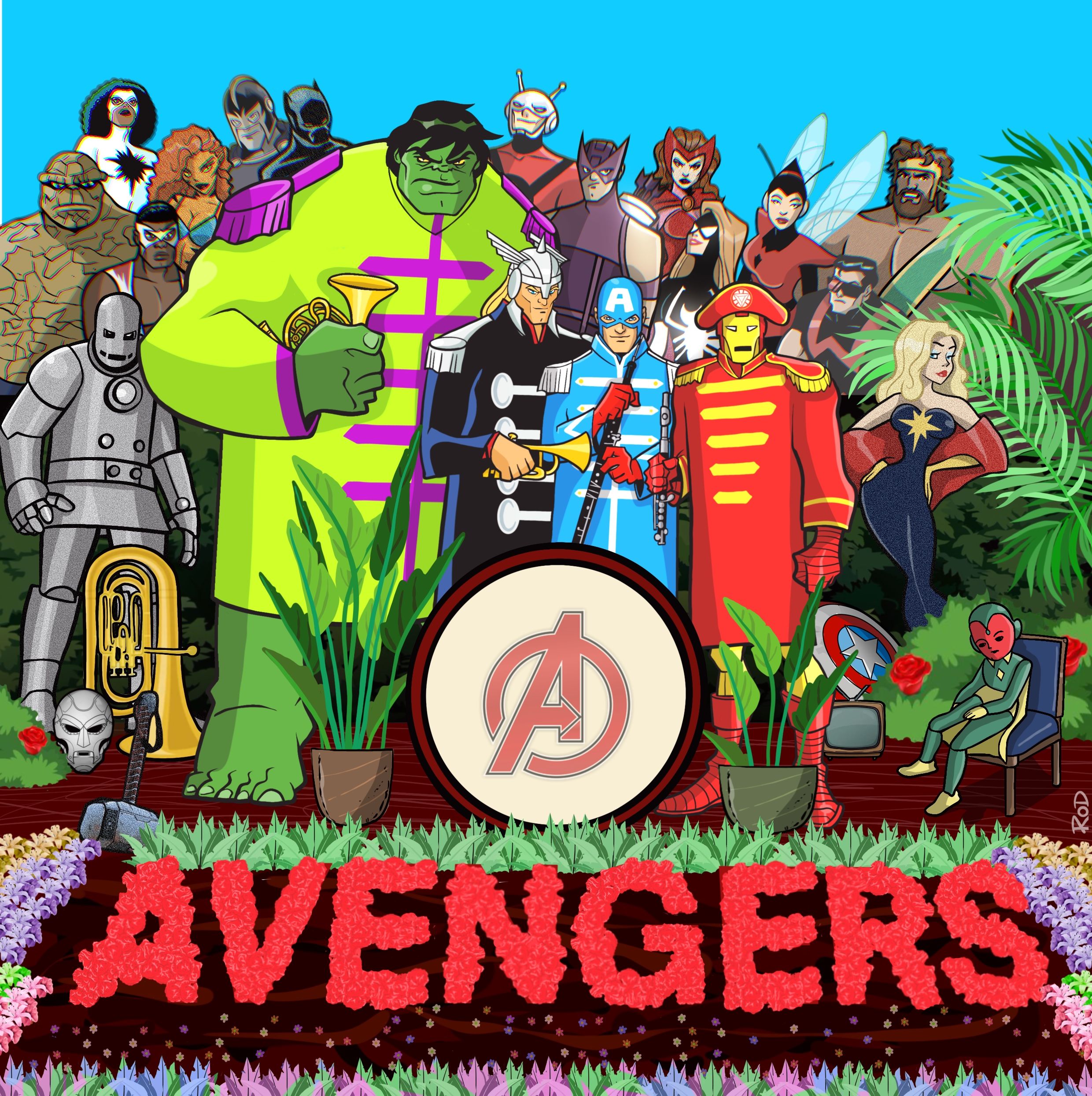 The Avengers at Sgt. Pepper's Club