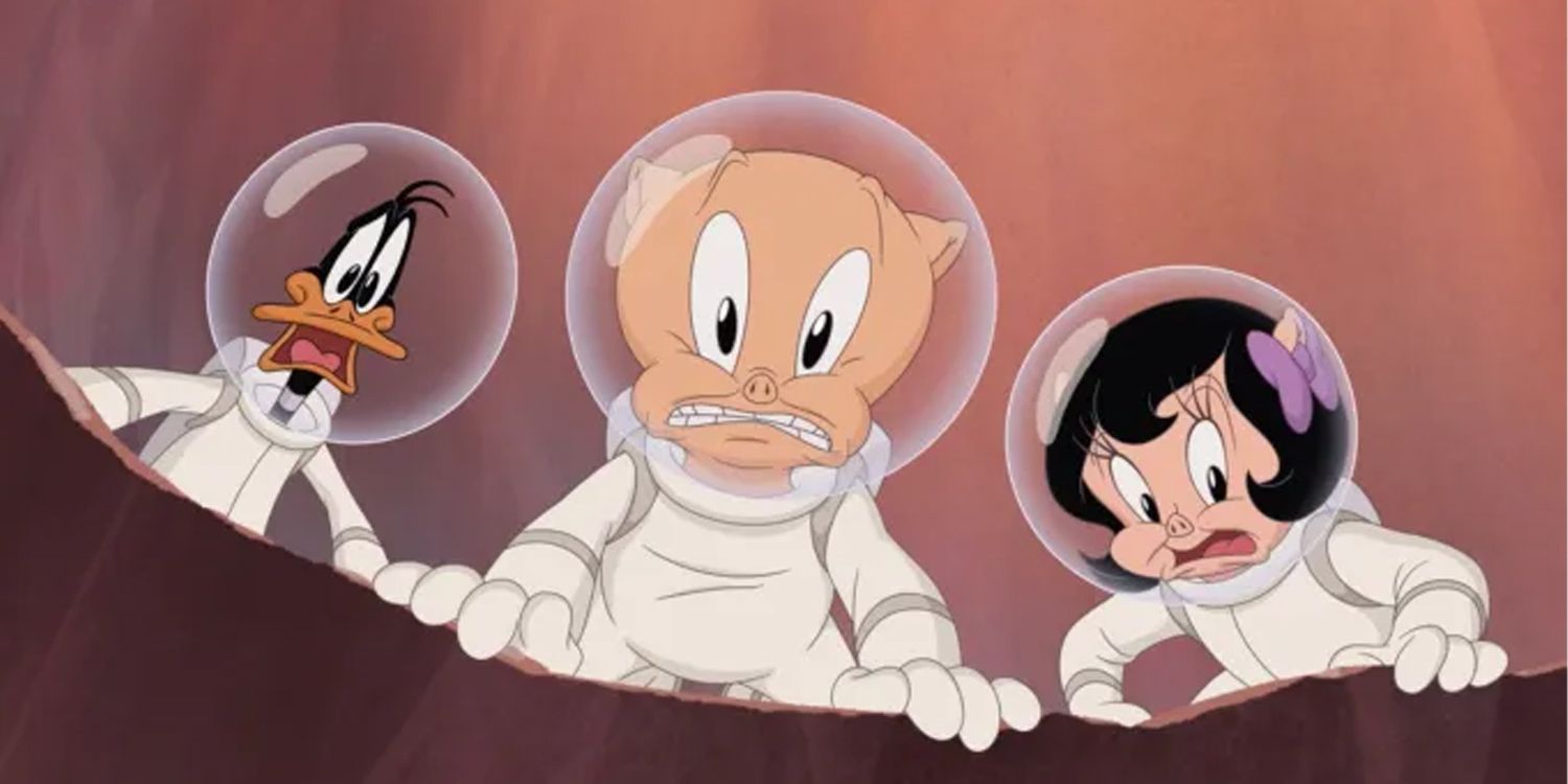 Daffy, Porky, and Petunia wearing space suits in The Day the Earth Blew Up: A Looney Tunes Movie.