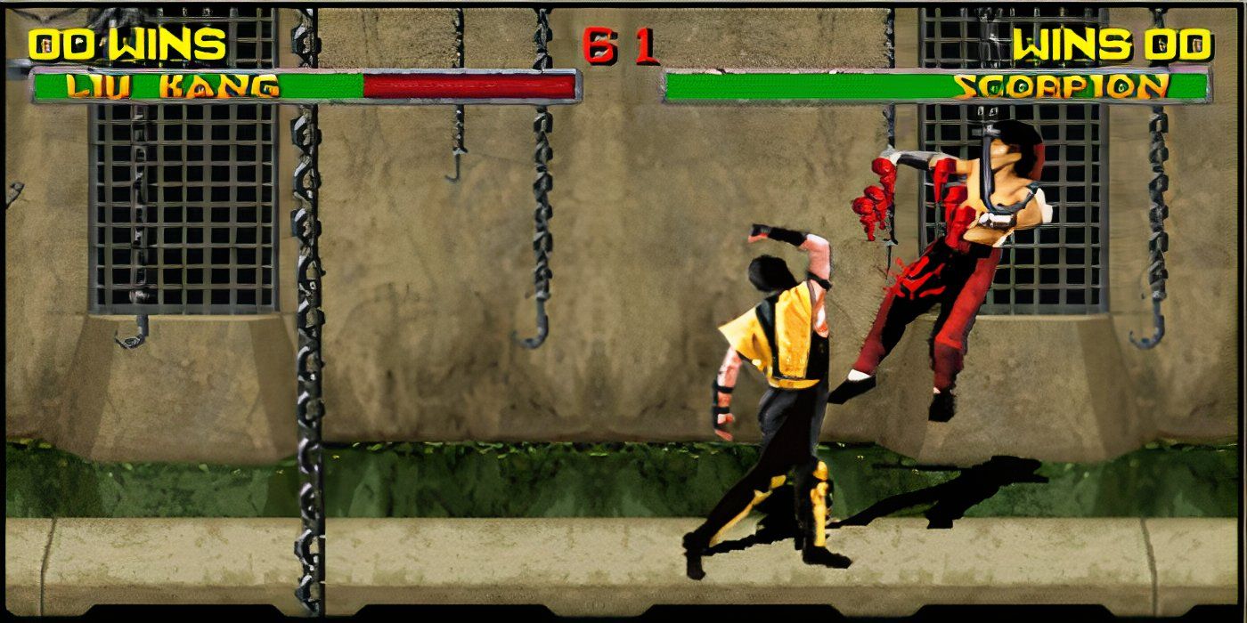 Mortal Kombat 2 Scorpion Uppercuts Liu Kang