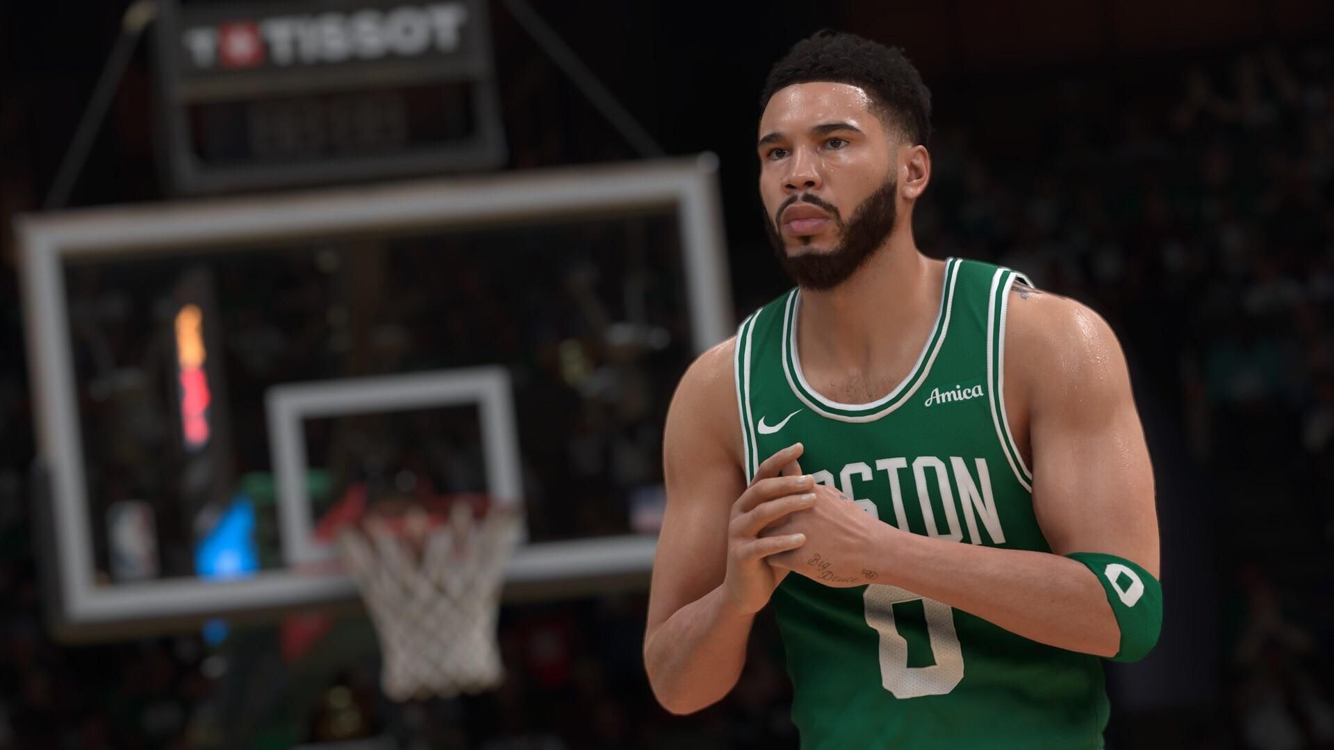 Jayson Tatum pronto para jogar NBA 2K25.