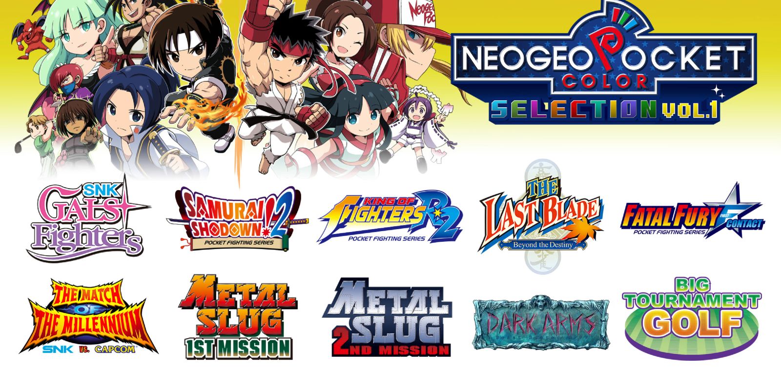 Neo Geo Pocket Color Selection Vol. 1 Switch features a library of game titles