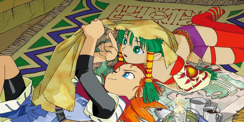 The official art of the PlayStation store of the main characters in Grandia being together.