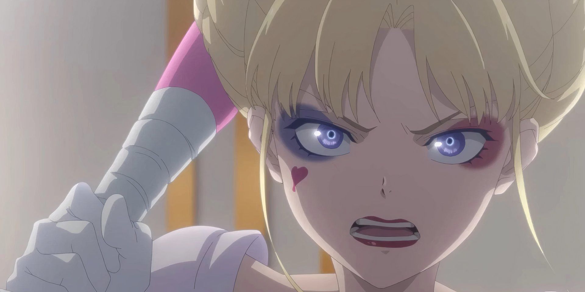 La enojada Fione balancea un bate en Suicide Squad Isekai Episodio 9