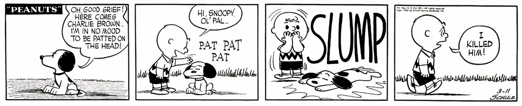 Charlie Brown accidentally kills Snoopy