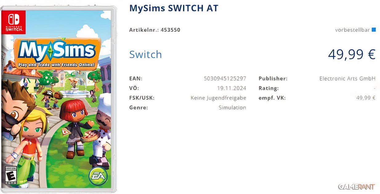 Nintendo Switch's Sims Game Reportedly Leaked Online