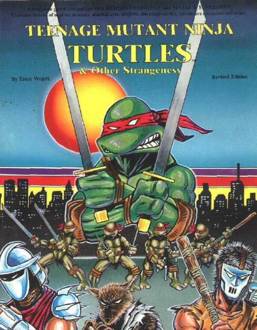 The cover of the first Turtles role-playing game