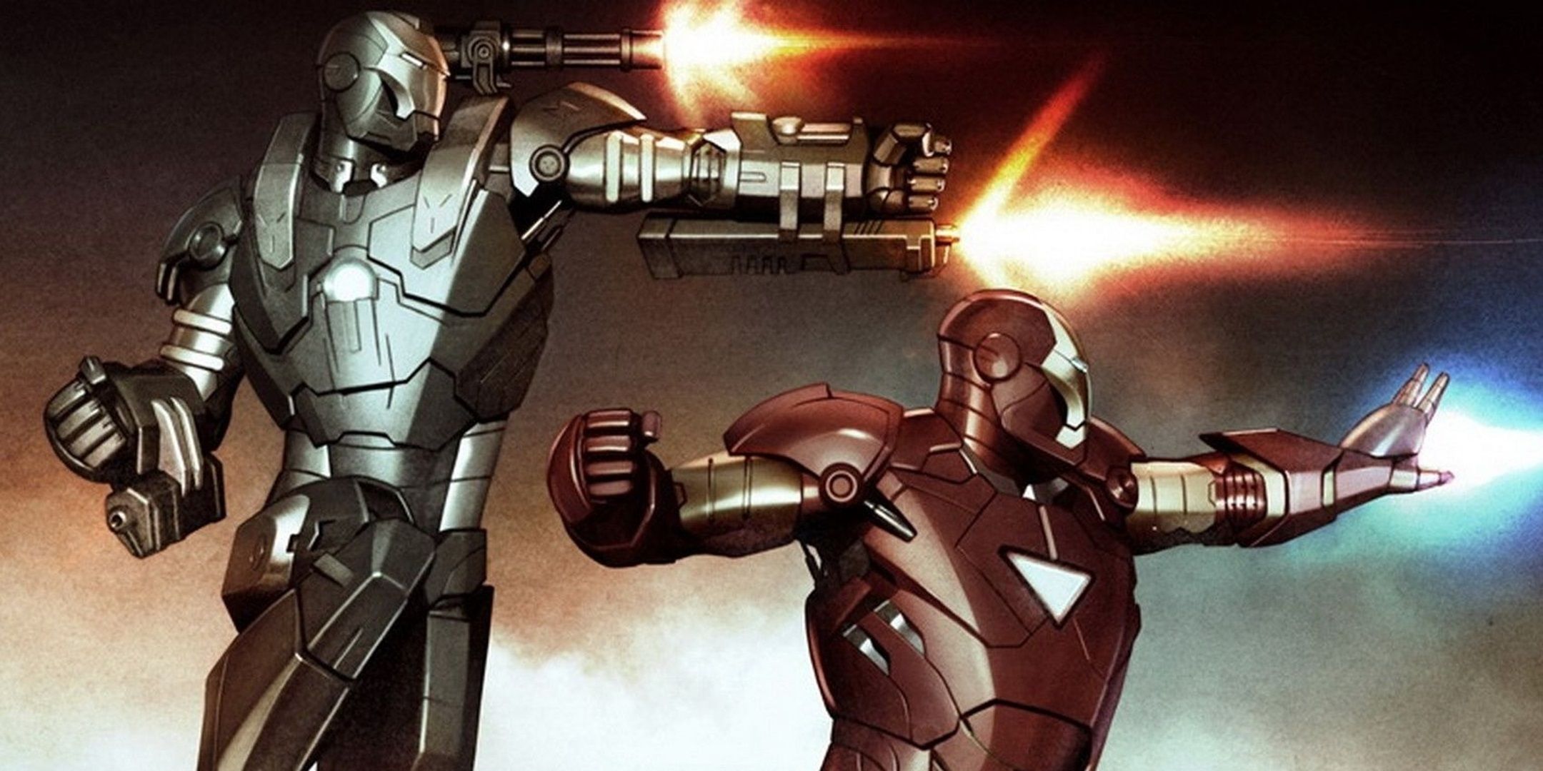 War Machine y Iron Man van a la batalla uno al lado del otro