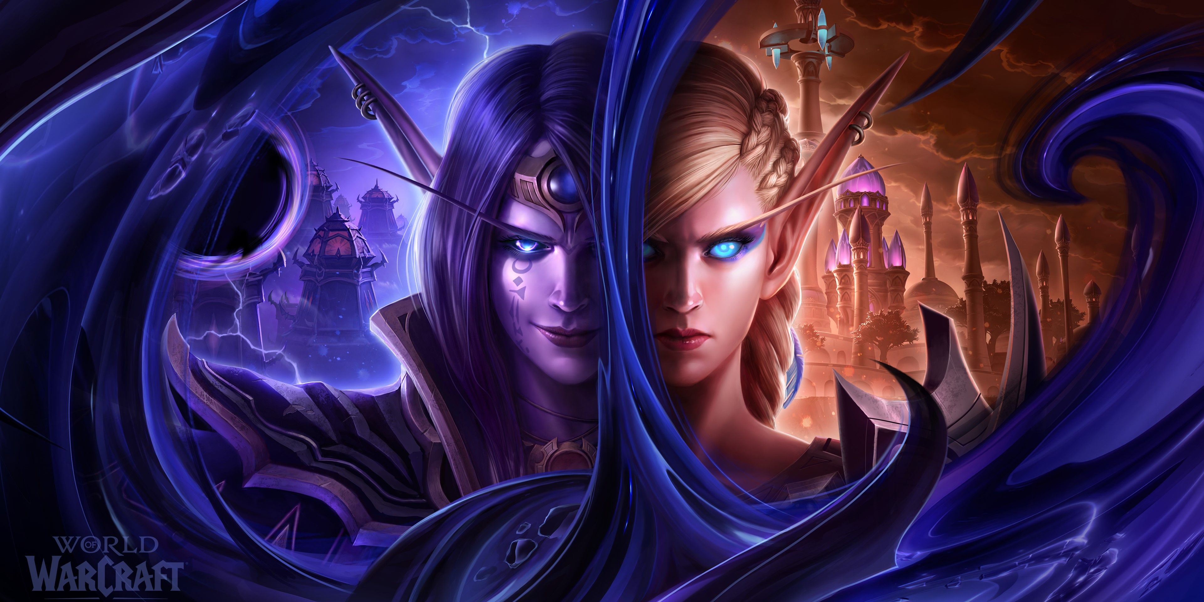 WoW The War Within keyart featuring Xal'atath and Alleria Windrunner