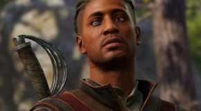 A close up of Wyll tilting his chin up in Baldur's Gate 3.