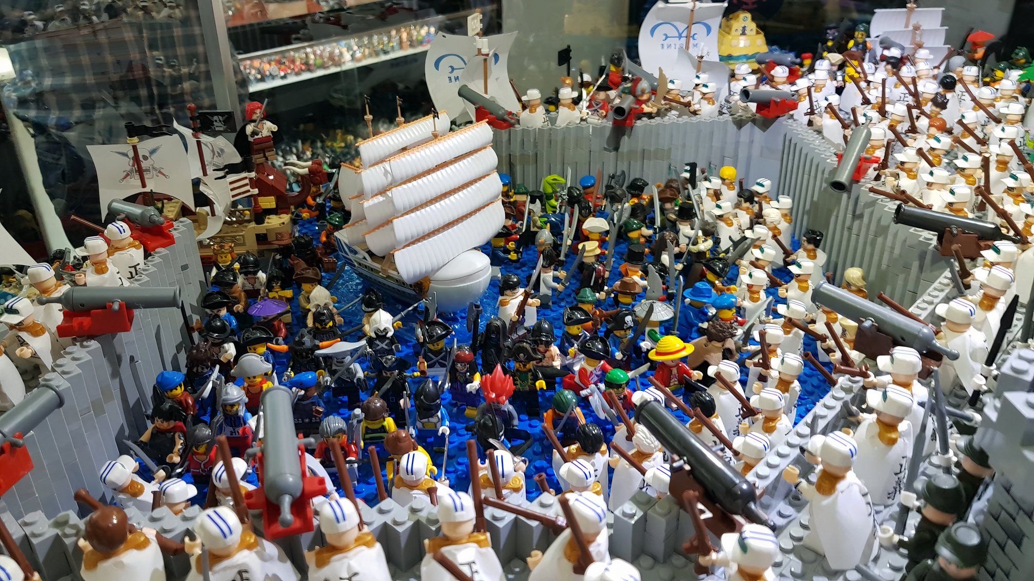 One Piece Fan's 6-Month Lego Build of Marineford Battle Goes Viral After New Store Sighting