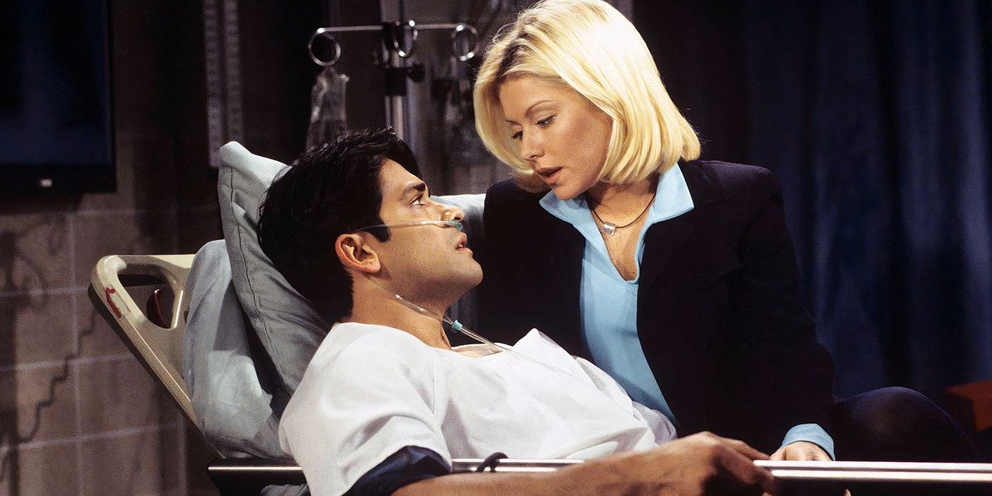 Mark Consuelos e Kelly Ripa em um hospital em All My Children