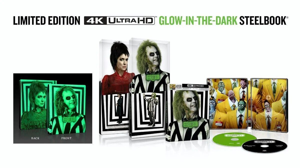 Beetlejuice Beetlejuice presenta el Steelbook Blu-ray 4K que brilla en la oscuridad