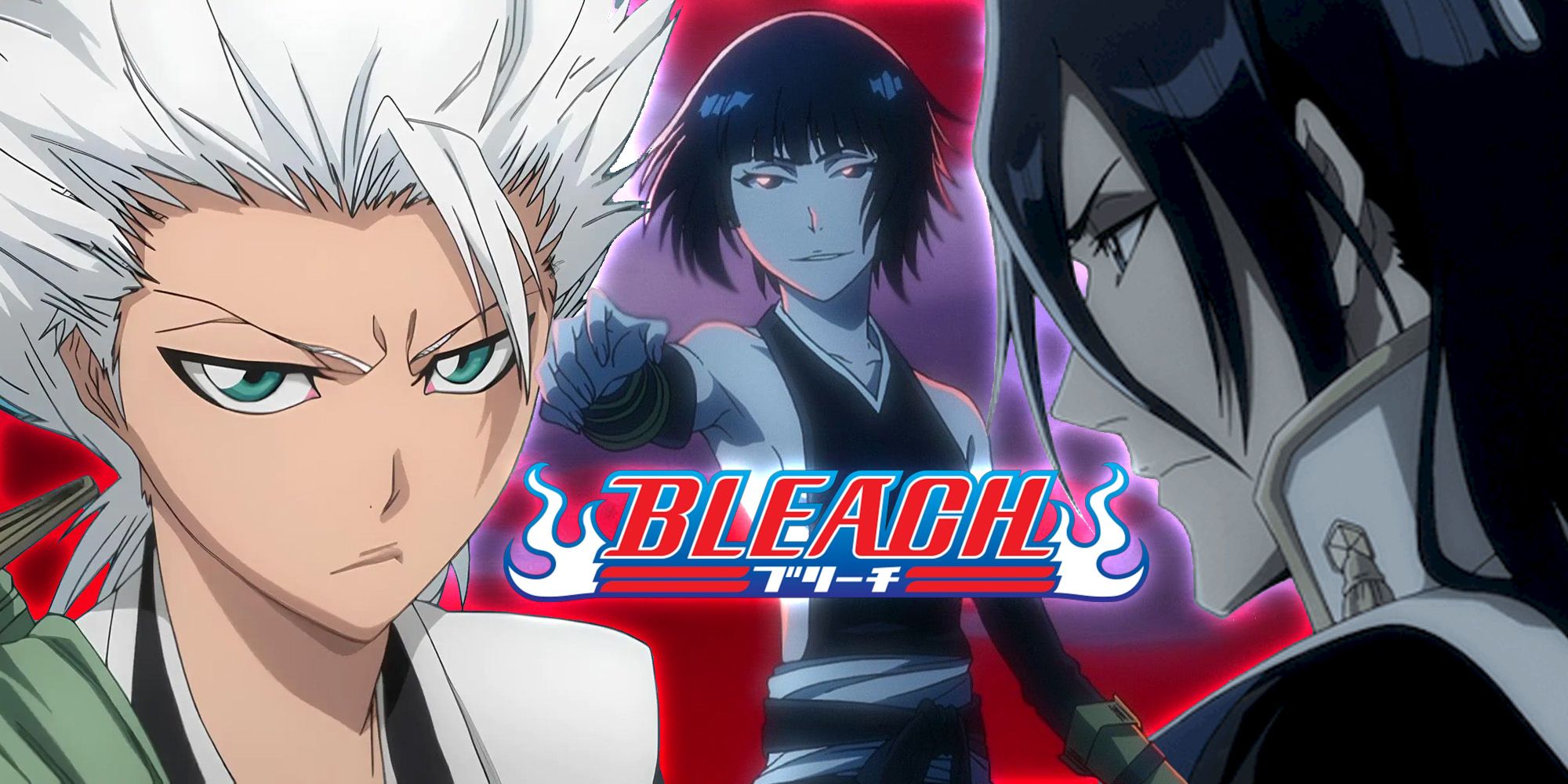 Bleach three-way split featuring captains Toshiro, Soi Fon, and Kuchiki