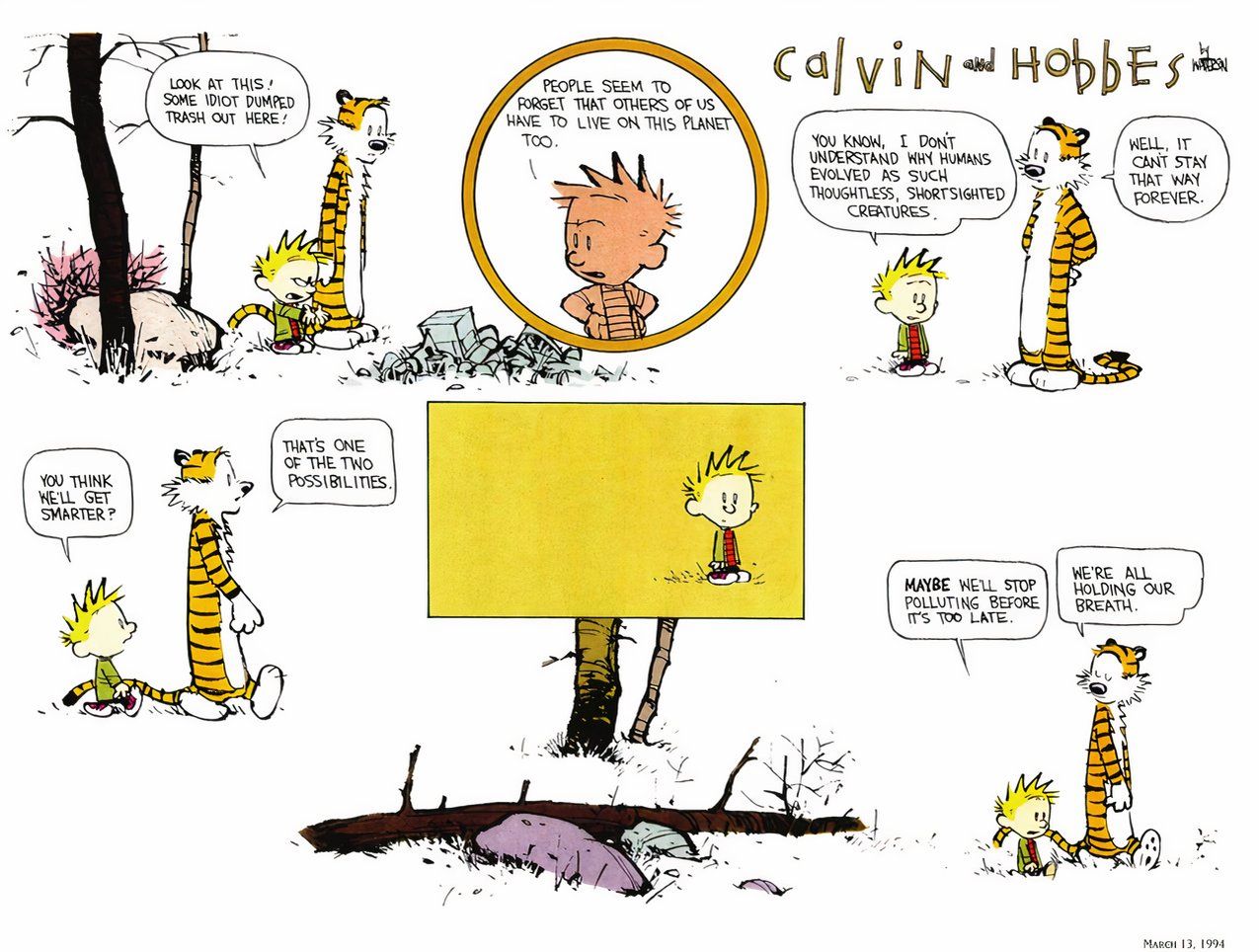 Los 10 mejores cómics de Calvin y Hobbes sobre el medio ambiente, clasificados