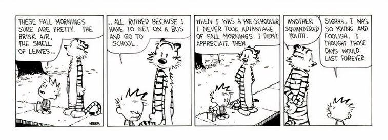Calvin habla de su tiempo perdido en el jardín de infantes.