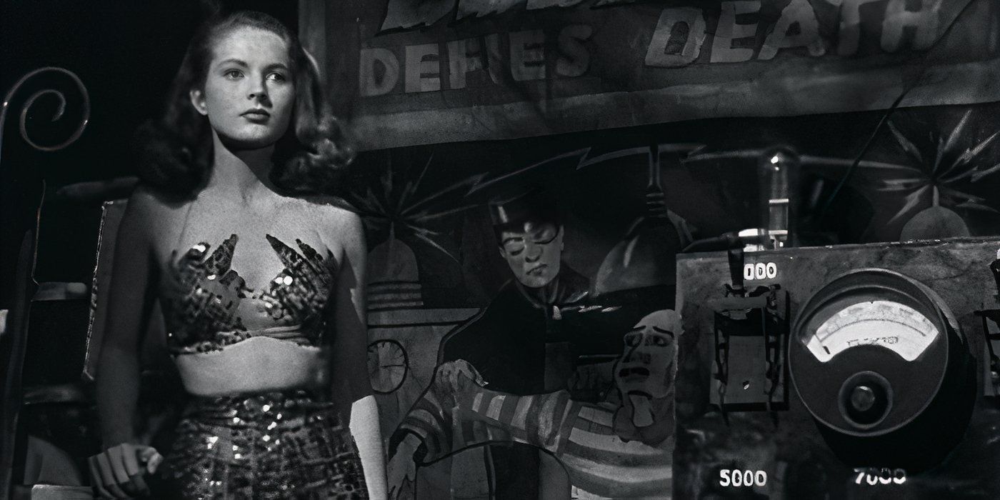 Coleen Gray em roupas de circo em Nightmare Alley