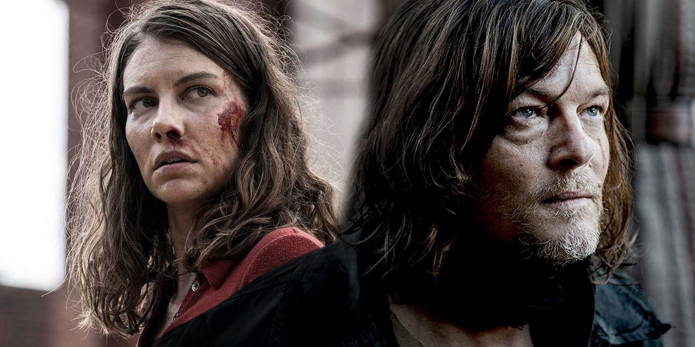 Lauren Cohan stars as Maggie Rhee and Norman Reedus stars as Daryl Dixon in The Walking Dead