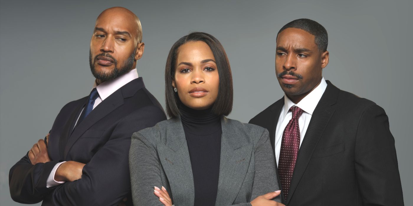 Emperor of Ocean Park stars Henry Simmons, Tiffany Mack and Grantham Coleman posing in suits