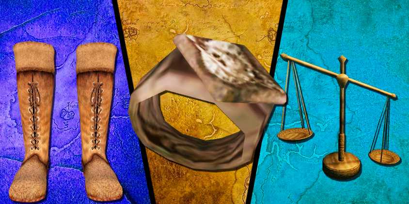 The boots of the bloody limit, the scales of justice without trampled and the black band of The Elder Scrolls: Oblivion